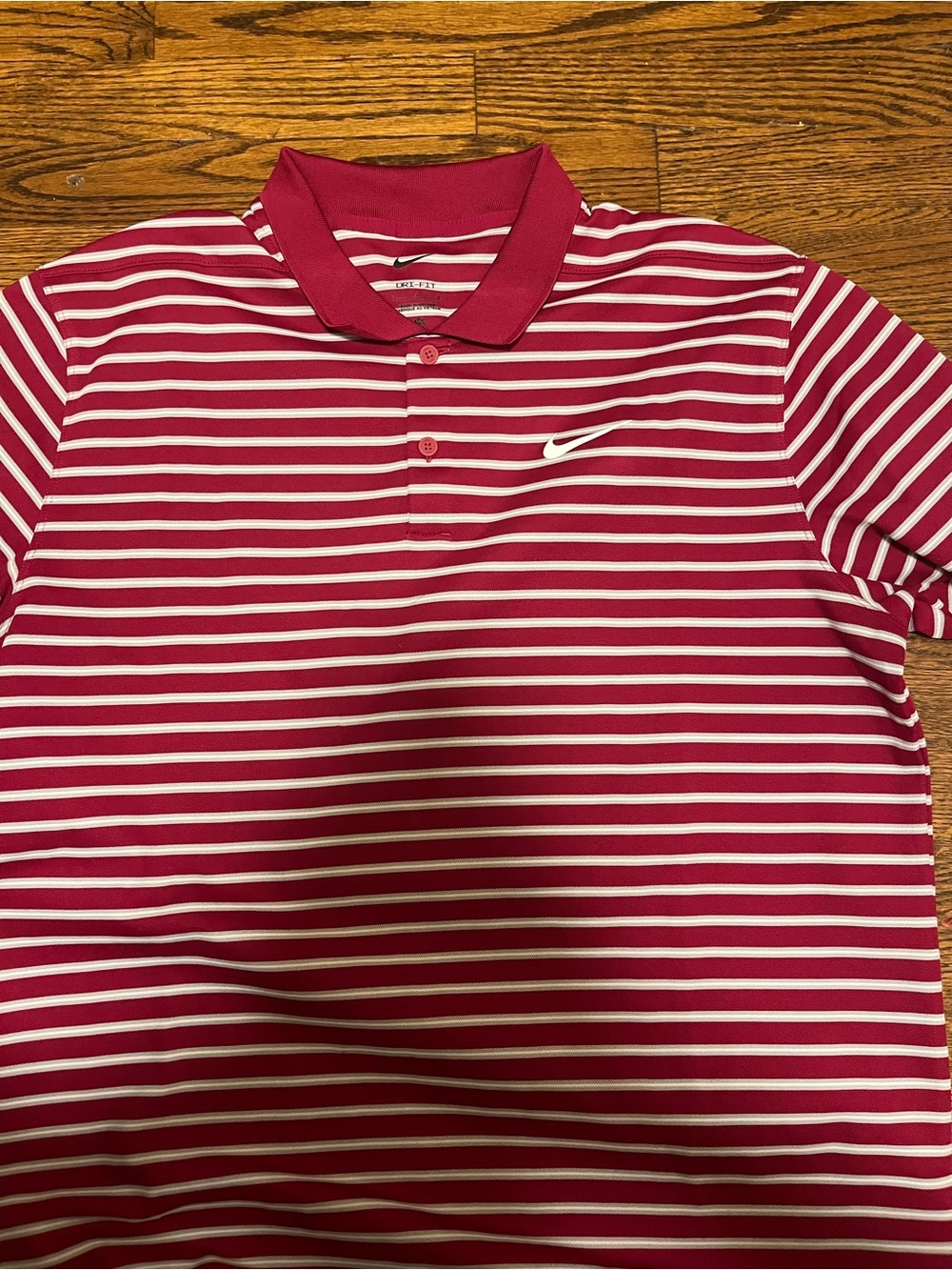 Nike Men’s Maroon & White Striped Polo Shirt